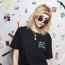 Load image into Gallery viewer, HORRIBLENOISE T-shirt S / BUBONIC BLACK SHOW ME WHERE YA PISS FROM tee
